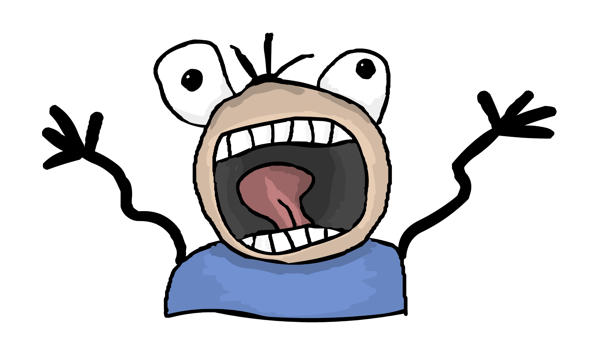 cartoon guy screaming